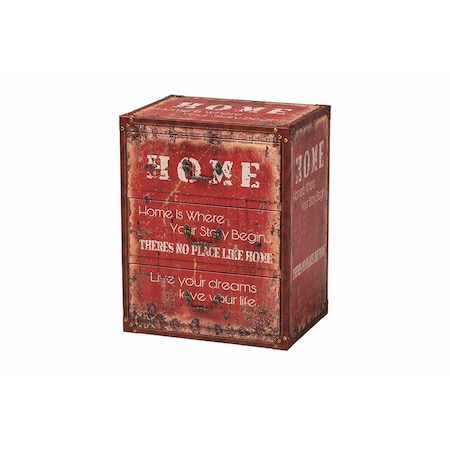 Baxton Studio Lorand Vintage Faux Leather and Wood 3-Drawer Storage Trunk 246-13722-ZORO